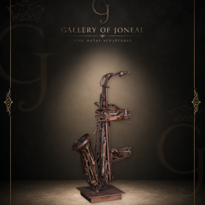 Steel Saxophone Serenade – Metal Sculpture